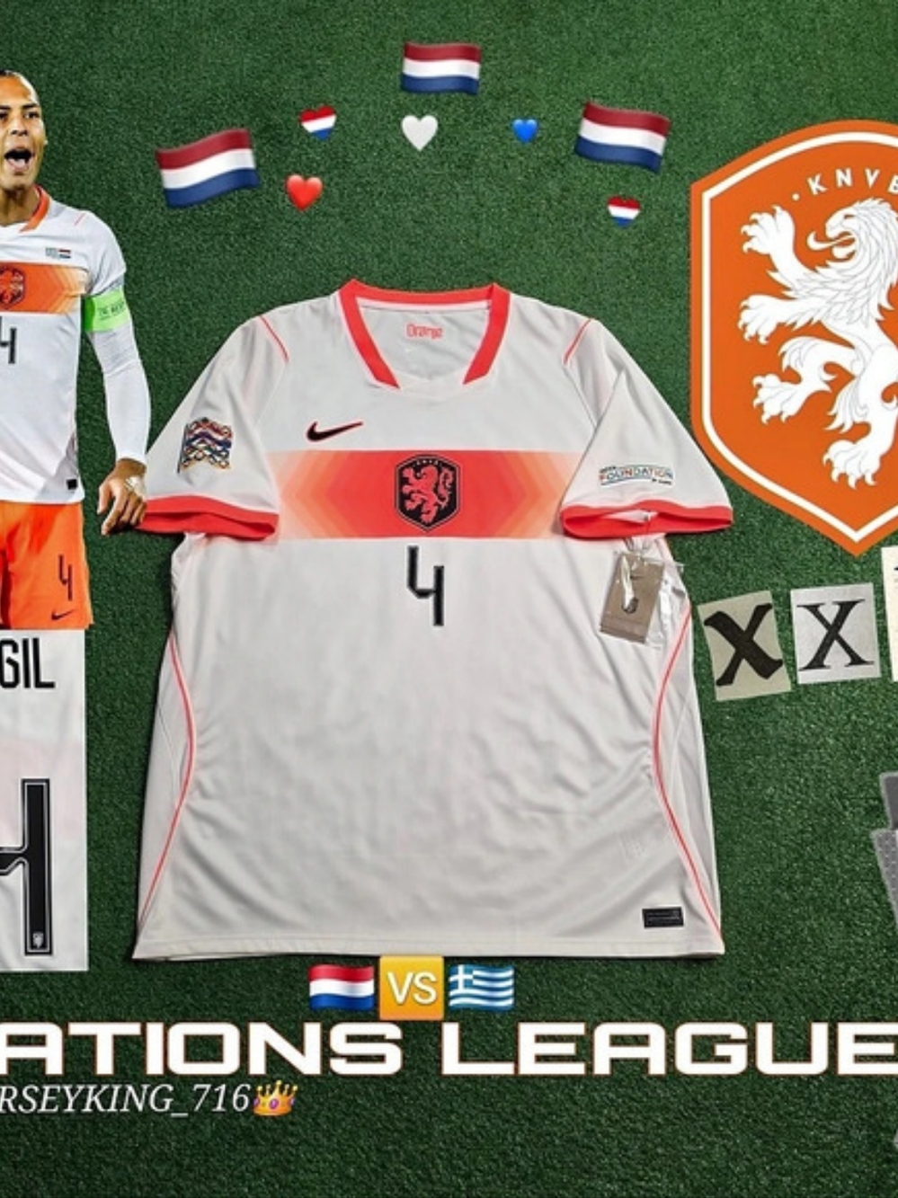 Nike Netherlands Virgil Van Dijk #4 2026/2027 Away Jersey Nations League New Xxl